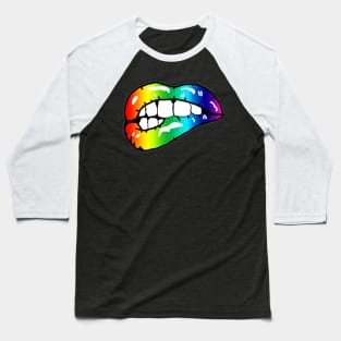 Rainbow lips Baseball T-Shirt
